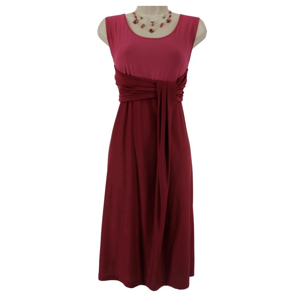 🐣🌷RED/PINK COLORBLOCK DRAPED DRESS